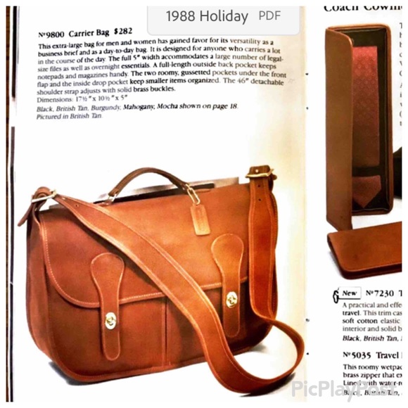 RARE Vintage 80’s Collector Condition Coach Courier Bag # 9800 in Black Leather. - Picture 15 of 16